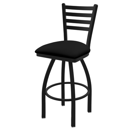 HOLLAND BAR STOOL CO 25" Swivel Counter Stool, Black Wrinkle, Black Vinyl Seat 41025BWBlkVinyl